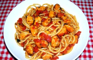 Спагетти с мидиями